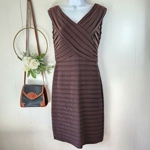 Adrianna Papell Brown Bodycon Bandage Cocktail Dress Size 8